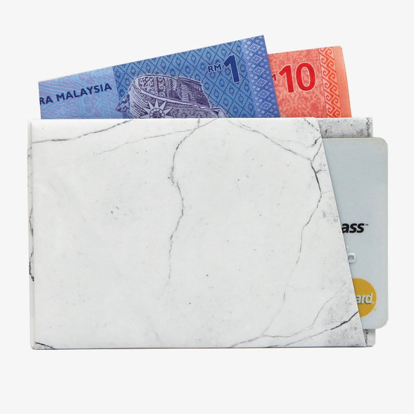 White Marble Card Paper Wallet Slim Men Women Unisex | The Walart